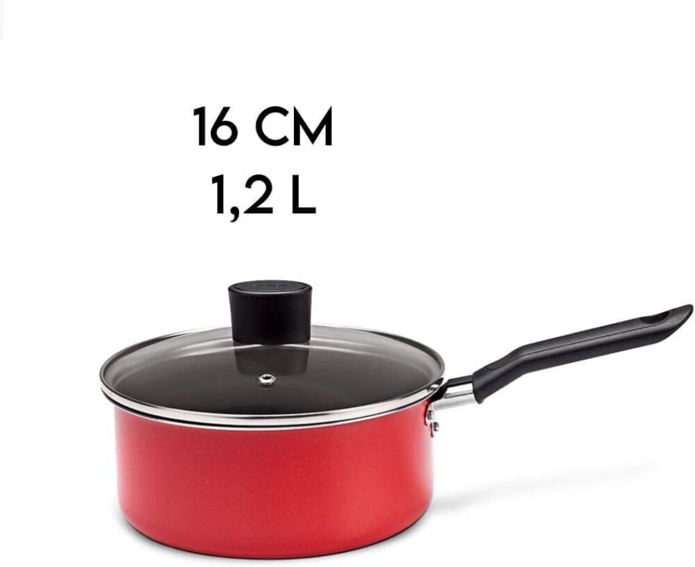 Jogo de Panelas Garlic, 3 Peças, Vermelho, Brinox - Image 6