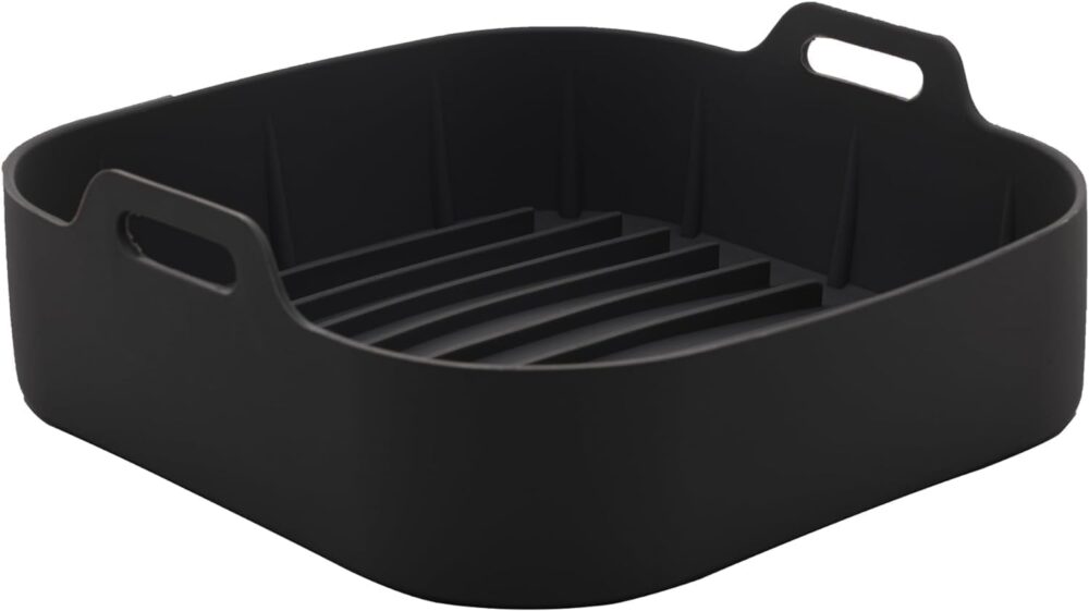Panela de Silicone Quadrada Preta Para Fritadeira Microondas... - Image 2
