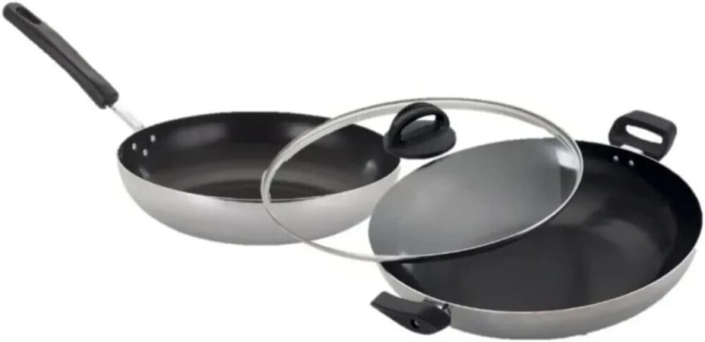 Kit 2 Panelas Wok 28cm Teflon = 1 Frigideira + 1 Cabo Longo