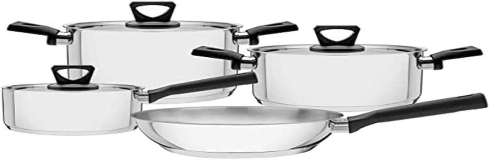 Jogo de Panelas Tramontina Brava Baquelite em Aço Inox com F...