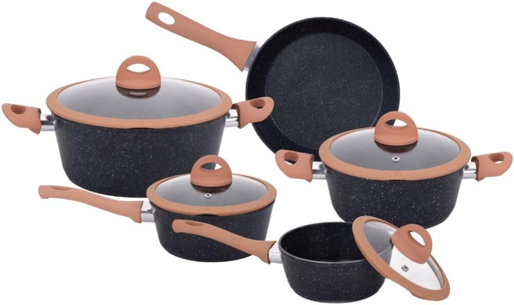 Conjunto com 5 Panelas, com Fundo Indução, Preto, Casambient...