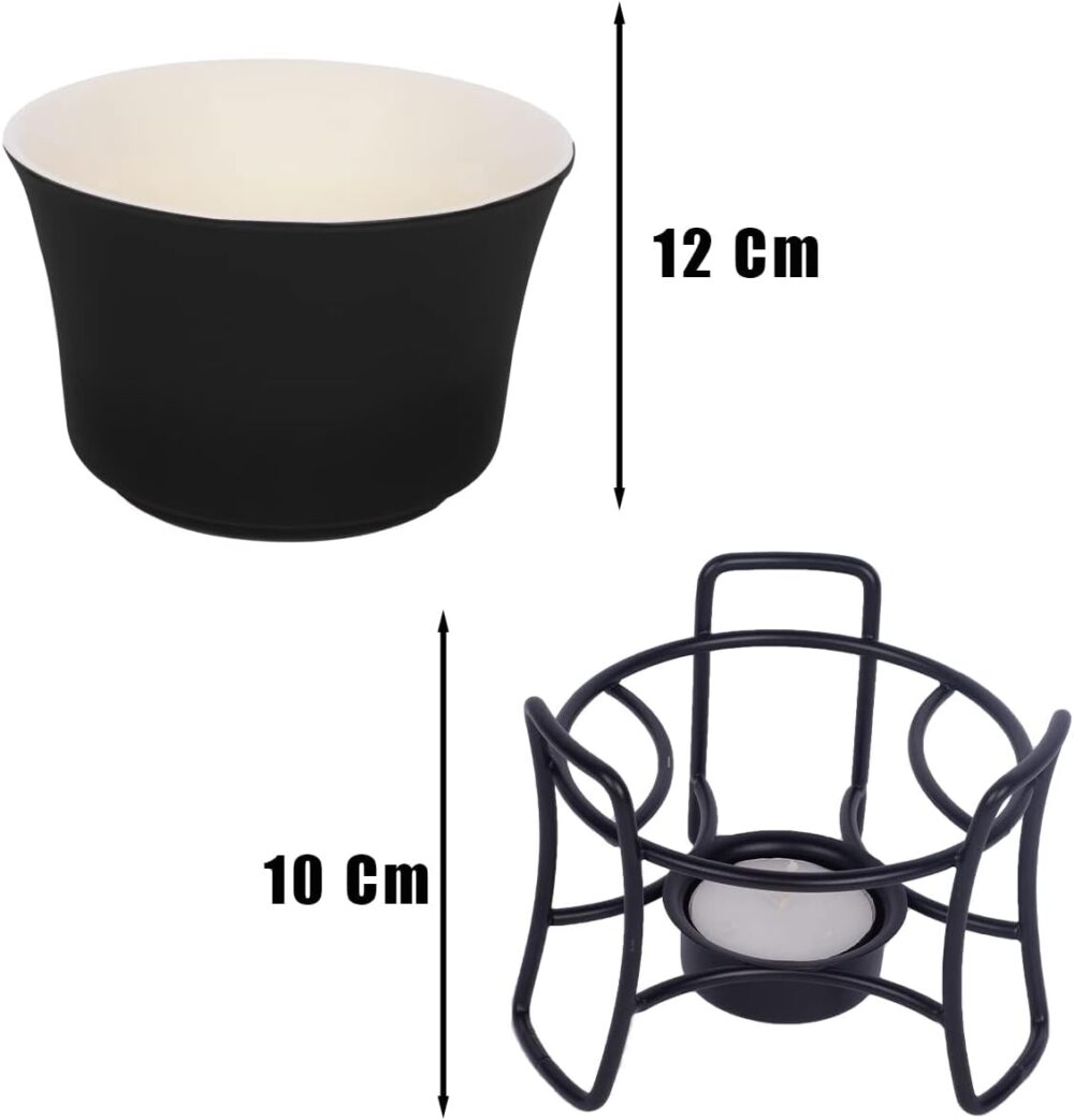 Conjunto Fondue Em Cerâmica Redondo 9 Peças 300ml Chocolate ... - Image 5