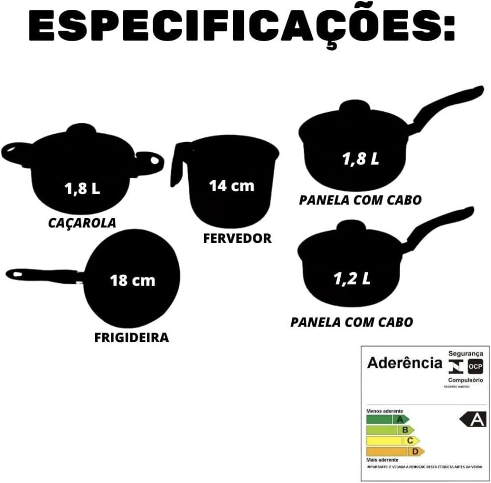 Jogo Panela Cereja Conjunto Tampa Vidro Antiaderente Grande ... - Image 2