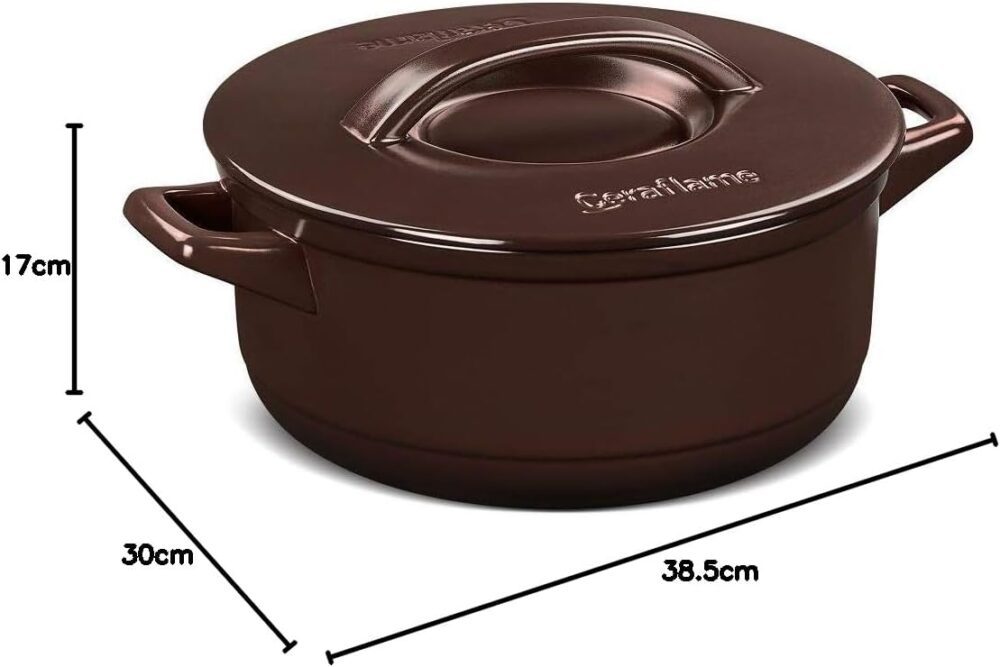 Ceraflame Caçarola de Cerâmica Duo+ 28cm 6,0 Litros Chocolat... - Image 4
