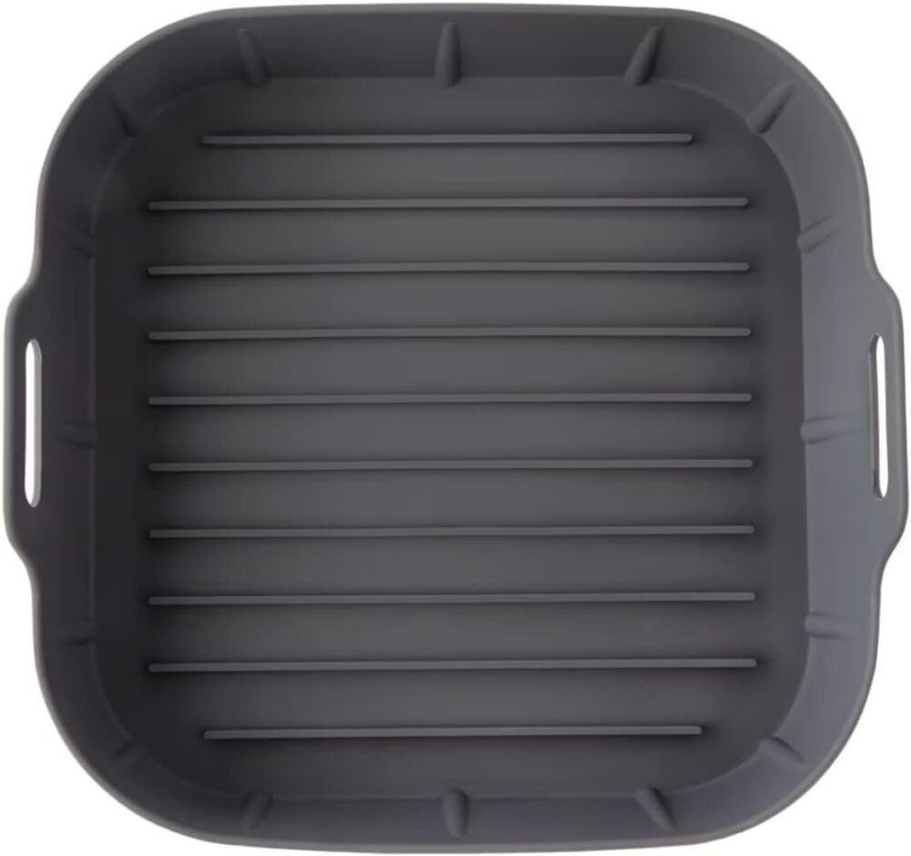 Panela de Silicone Quadrada Fritadeira Microondas C/Alça For...