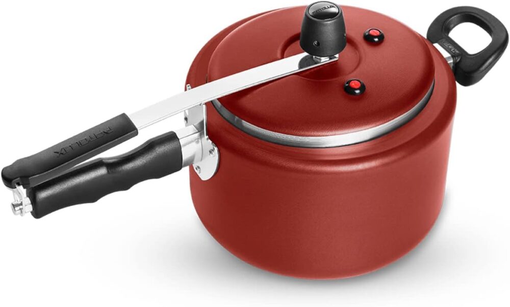 Panela de Pressão 5 Litros 2 Válvulas Antiaderente Vermelho/...