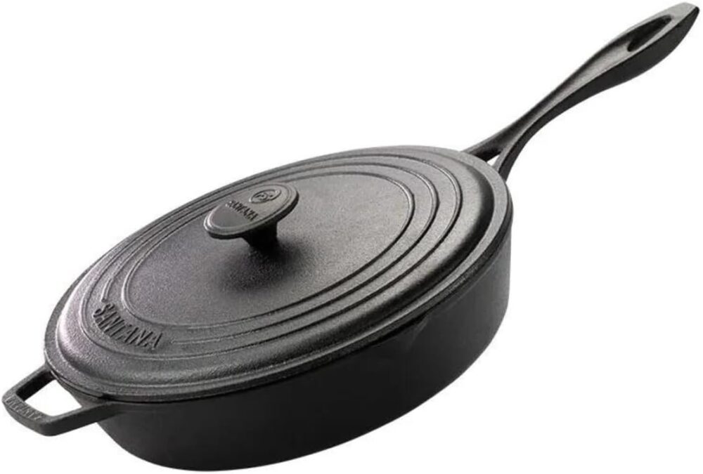 Frigideira de Ferro Fundido Cabo 28 Cm de Ferro Com Tampa Sa...