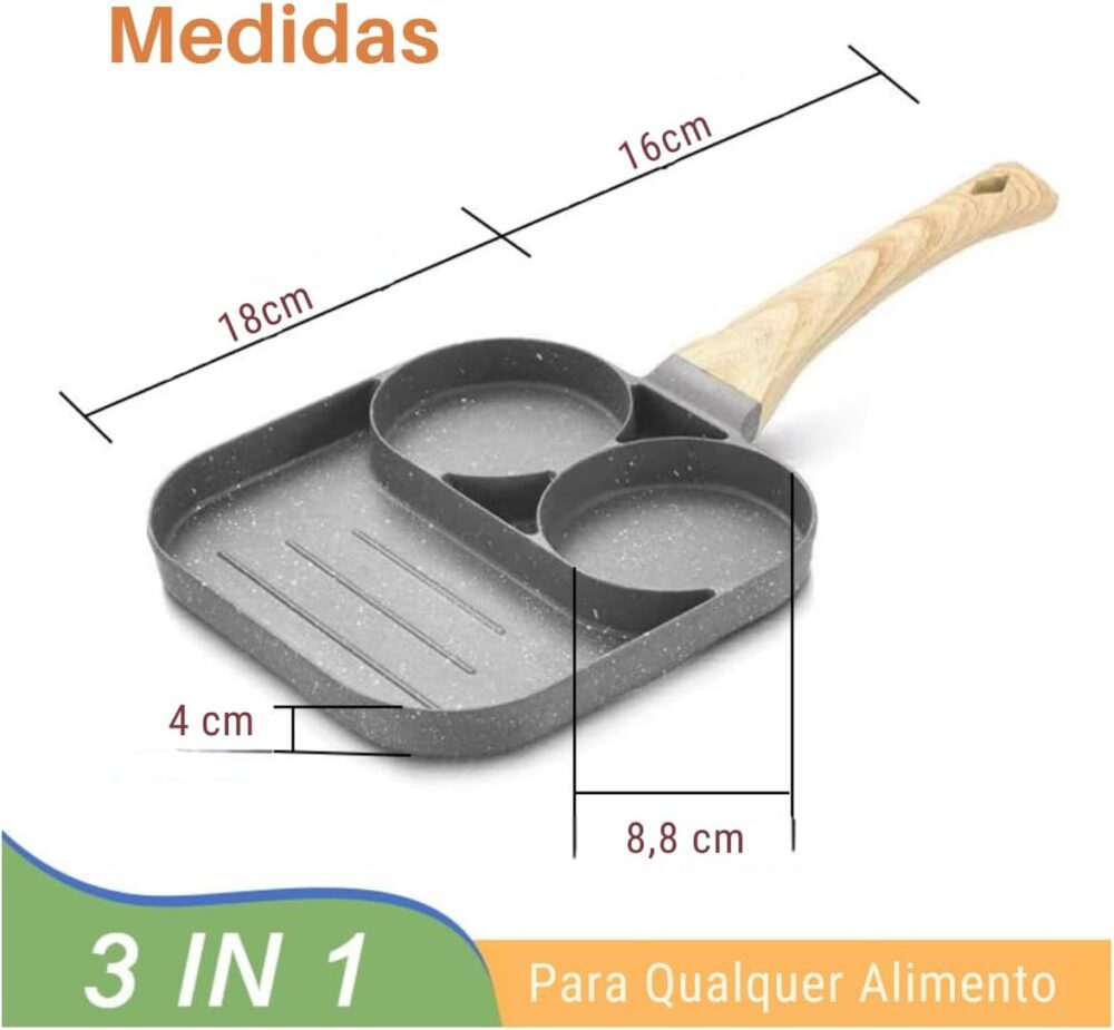 Frigideira Antiaderente 3 em 1 Sem Óleo Frigideira para Fogã... - Image 6