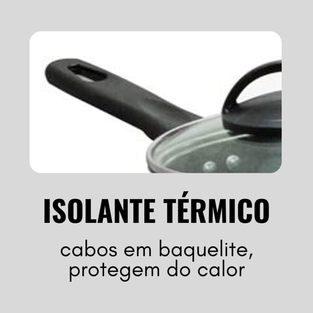 CONJUNTO DE PANELAS TEFLON ELEGAN PRETO 8 PEÇAS MARPAL - Image 6