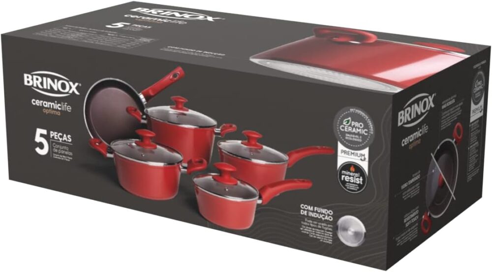 Jogo de Panelas 5 Peças Ceramic Life Optima com Fundo de Ind... - Image 7