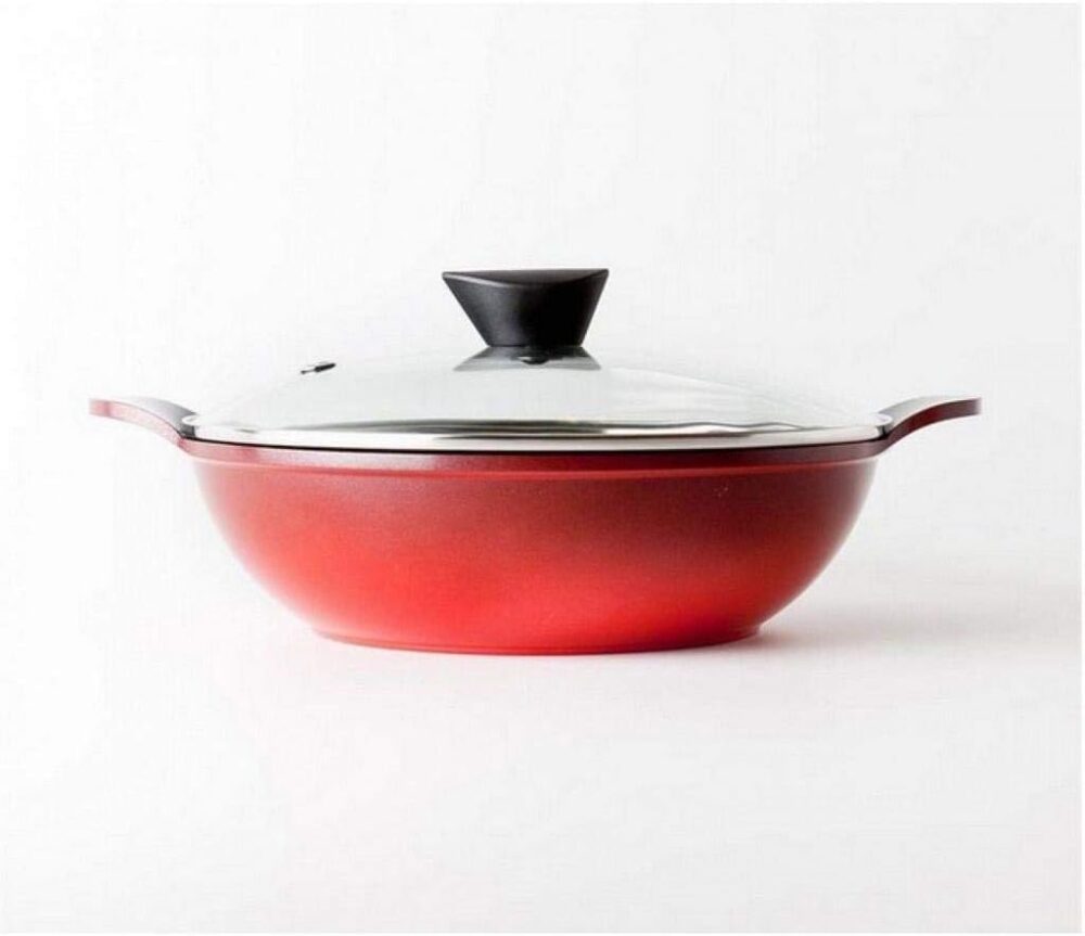 Panela Wok em Alumínio 28cm Neoflam Vermelha - Image 2