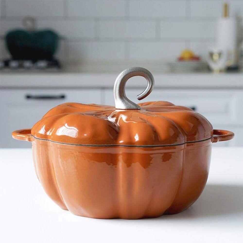 MYYINGBIN Panela esmaltada de ferro fundido de abóbora de 24... - Image 2