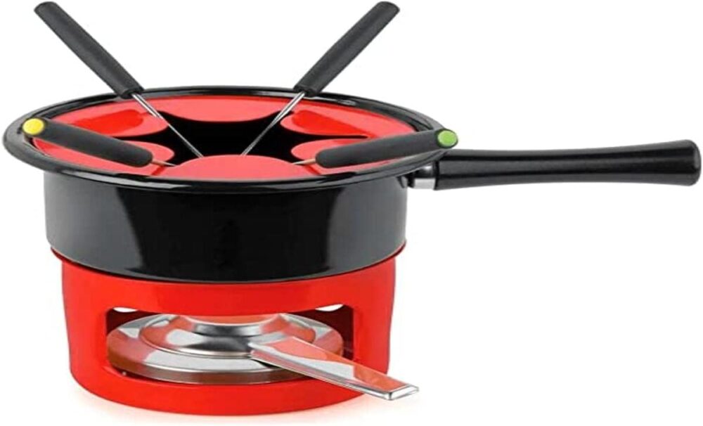 Conjunto para Fondue Viena Esmaltado Vermelho 8 Peças - Form...