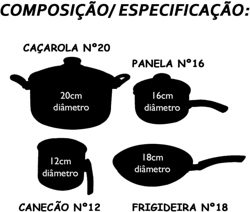 Jogo de Panelas Antiaderente 4 Peças Araflon - Image 9