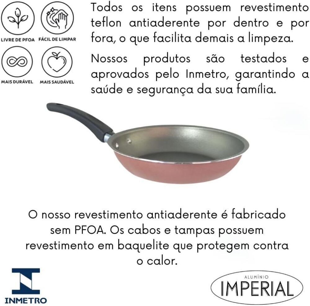 Jogo Conjunto Panelas Antiaderente 13 Peças Rose - Image 4