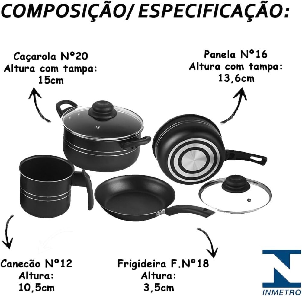 Jogo de Panelas Antiaderente 4 Peças Araflon - Image 8
