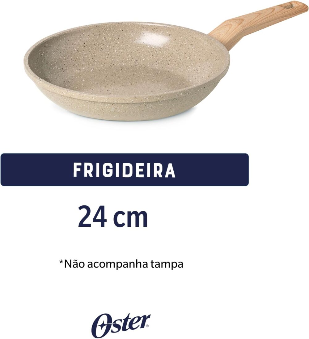 OSTER Frigideira Antiaderente de Cerâmica 24cm com Tampa Mar... - Image 5