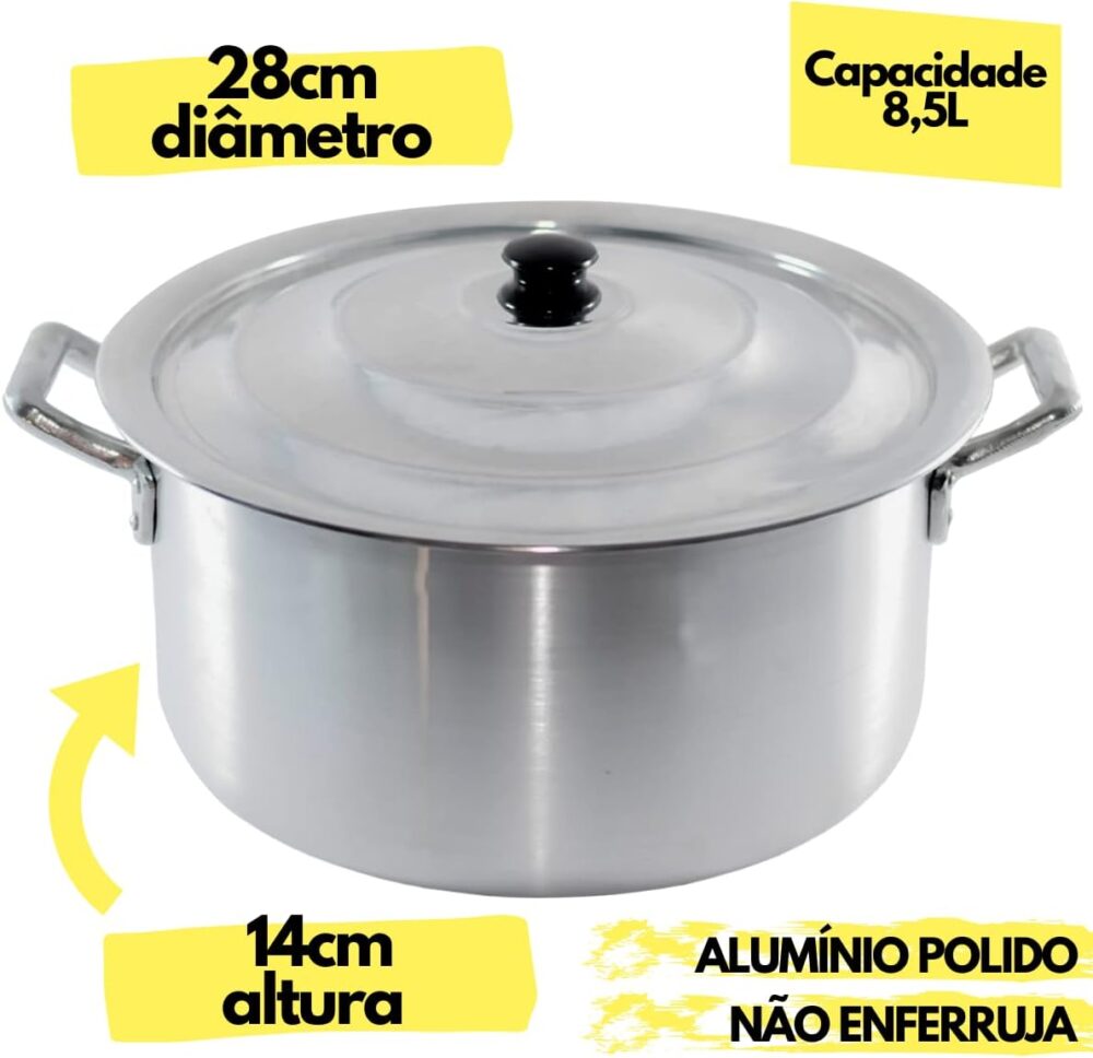 Jogo de Caçarolas Nº 26 28 30 em Alumínio para uso Hotéis Ba... - Image 4