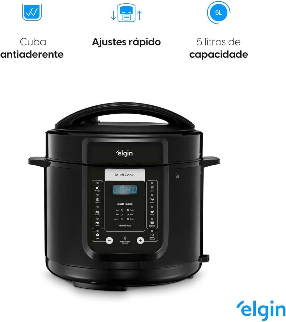 Panela de Pressão Digital Elétrica Multi Cook 5 Litros 110V ... - Image 4