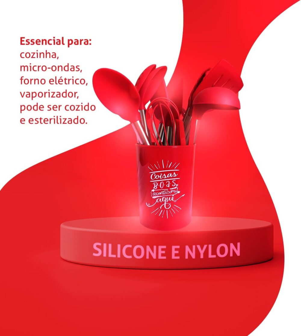 Kit Para Cozinha 14 Peças Utensílios De Silicone Antiaderent... - Image 4