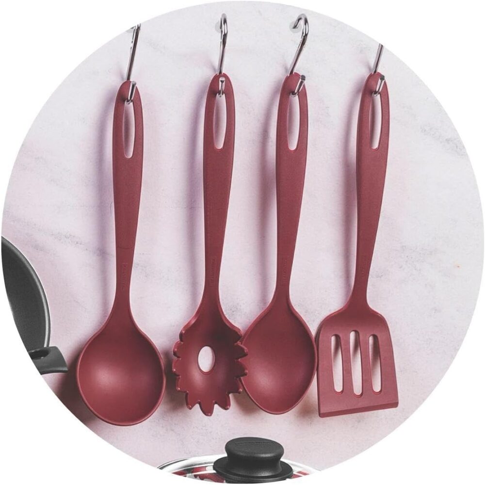 Kit para Cozinha 12 Peças com Jogo de Panelas Vermelho e Ute... - Image 2