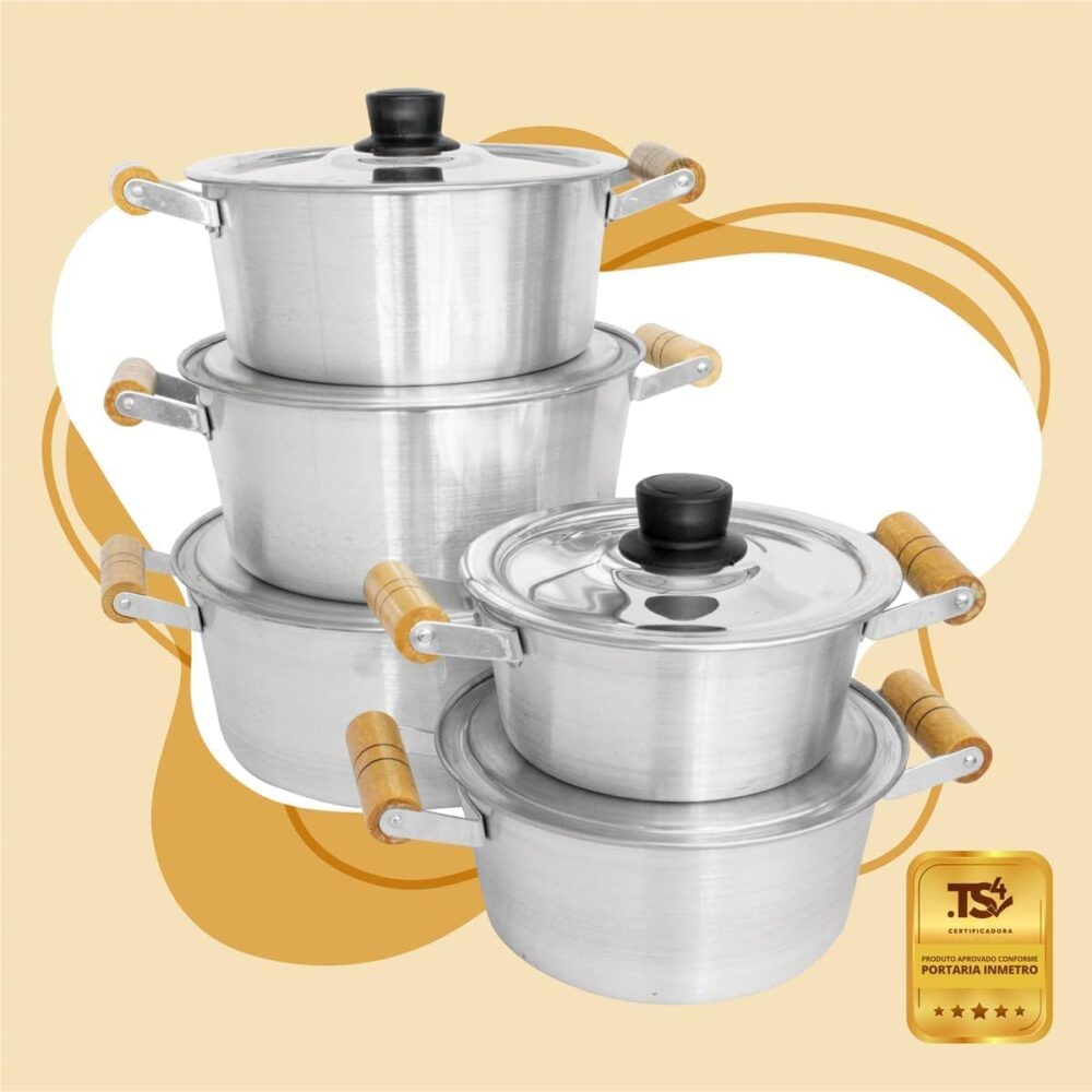 Jogo De Panelas Aluminio Batido Grosso Conjunto 5 Caçarolas - Image 4