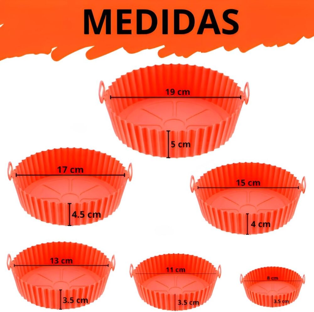 Kit 6 Peças Formas De Silicone Reutilizável Para Air Fryer T... - Image 7