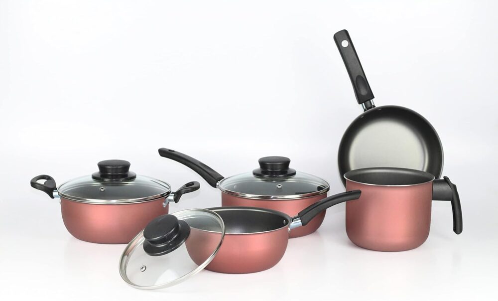 Kit Conjunto panelas 8 peças elegan antiaderente rosê - Image 8