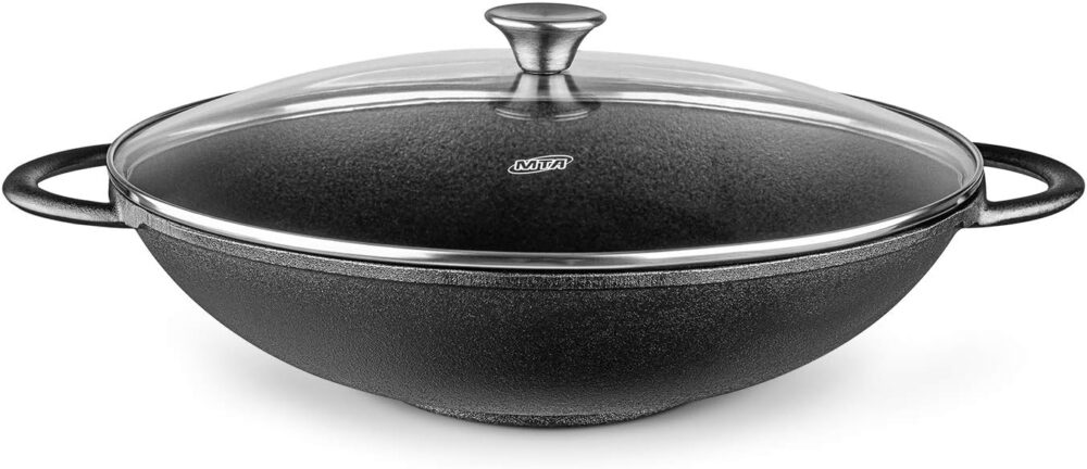Panela Wok TVT 36 cm 6,0 litros Ferro Fundido com Tampa de V...