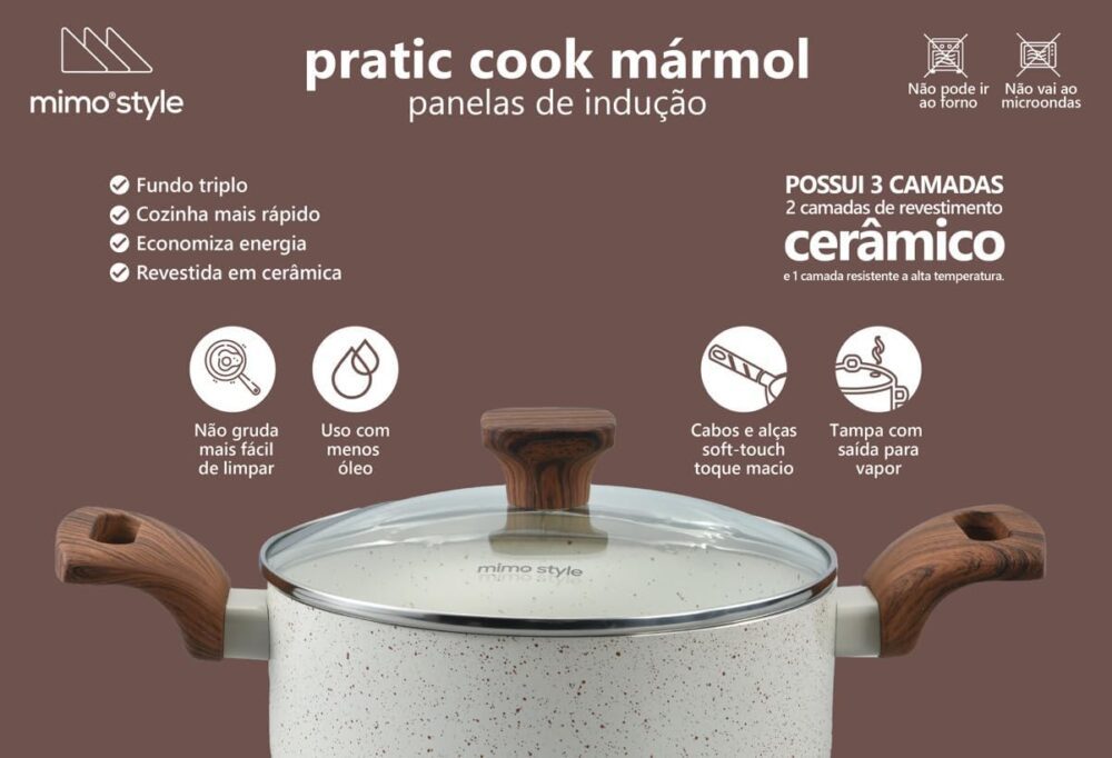Conjunto Jogo de Panelas Cerâmica 10 Peças Fogão Indução Pra... - Image 9