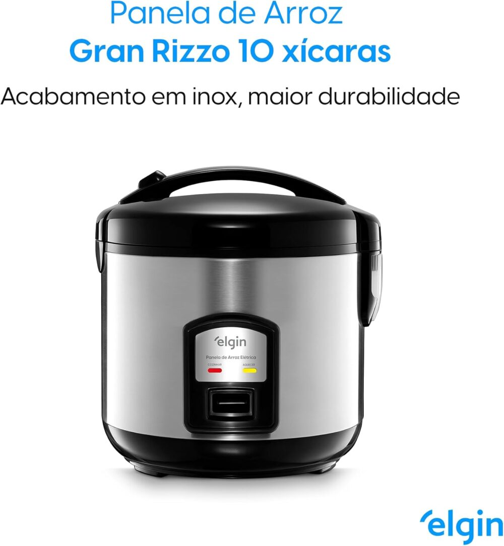 Panela de Arroz Elétrica Gran Rizzo 700W Elgin Antiaderente ... - Image 2