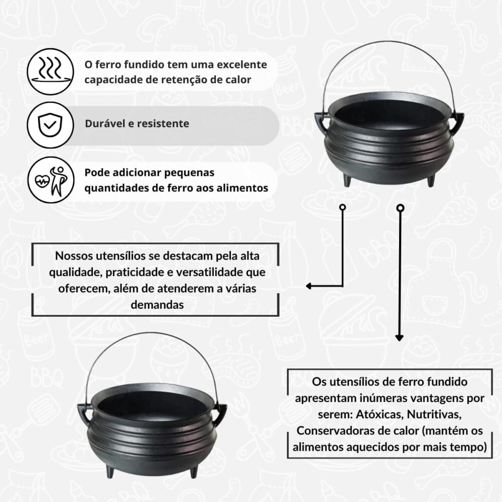 Mini Panela Tripé Caldeirão Ferro Fundido Sem Tampa 600 ml S... - Image 4