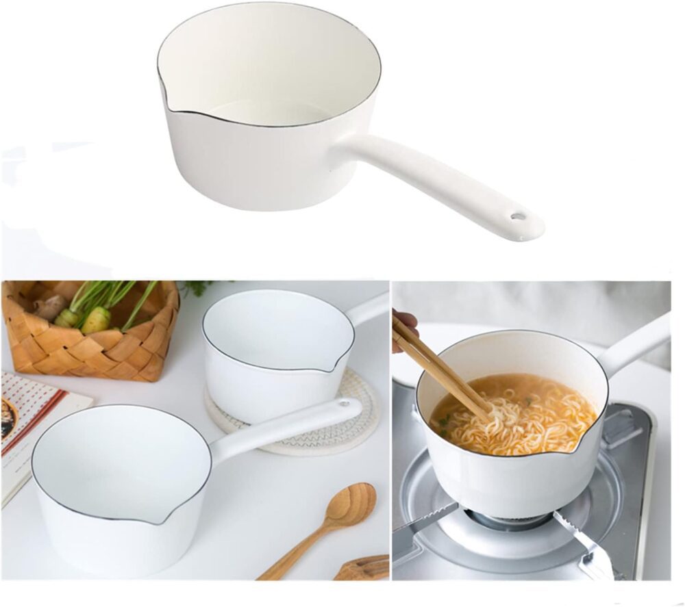 Panela de 1,2 L, panela de leite esmaltada, aquecedor de man...
