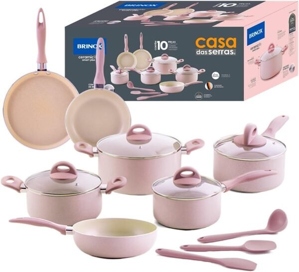 BRINOX, Jogo Panelas 10pçs Antiaderente C/Indução Brinox Sma...