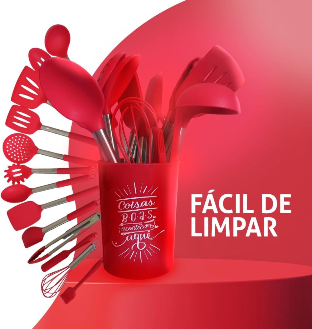 Kit Para Cozinha 14 Peças Utensílios De Silicone Antiaderent... - Image 5