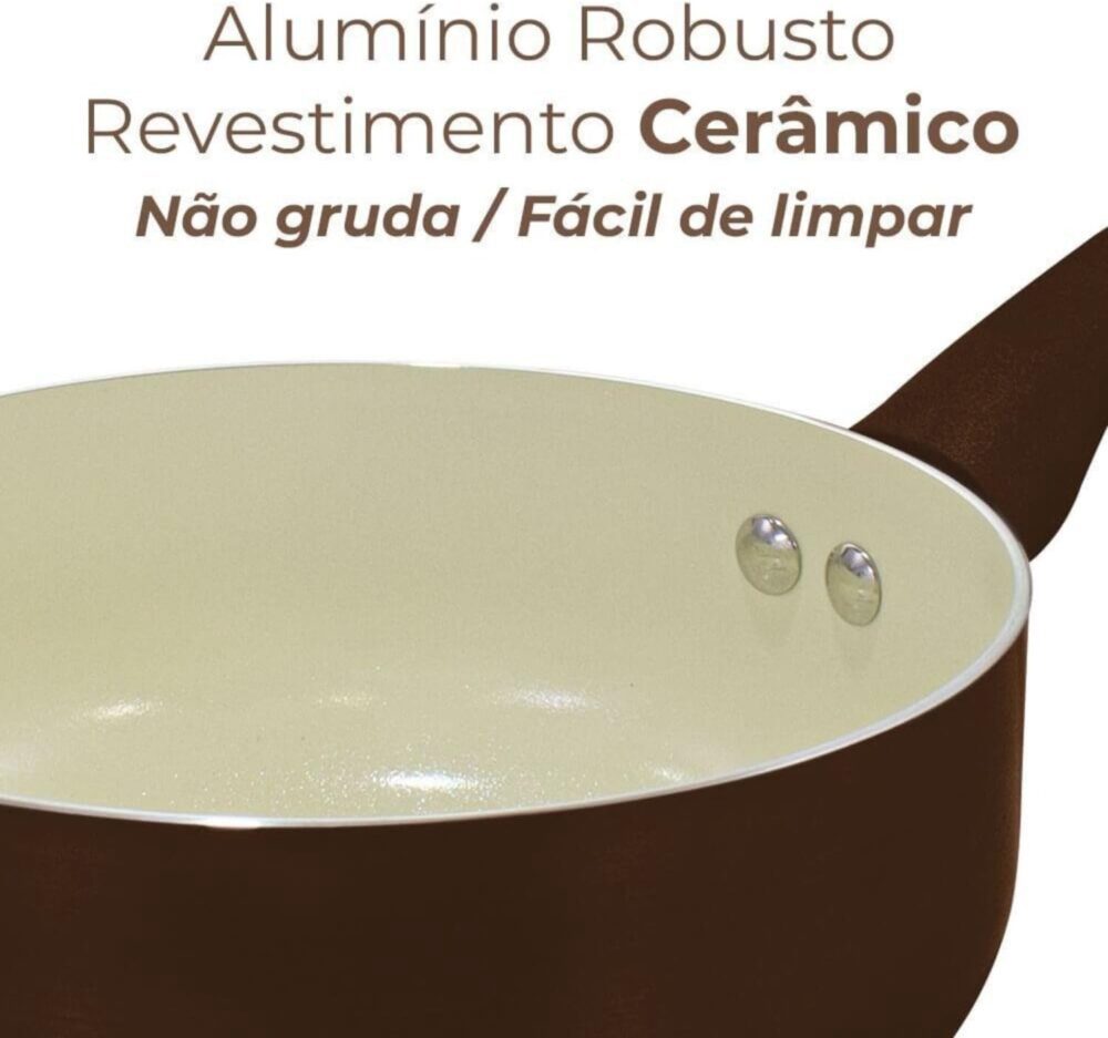Conjunto De Panelas de Indução Roma Marrom Plus 2,5mm Casa A... - Image 4