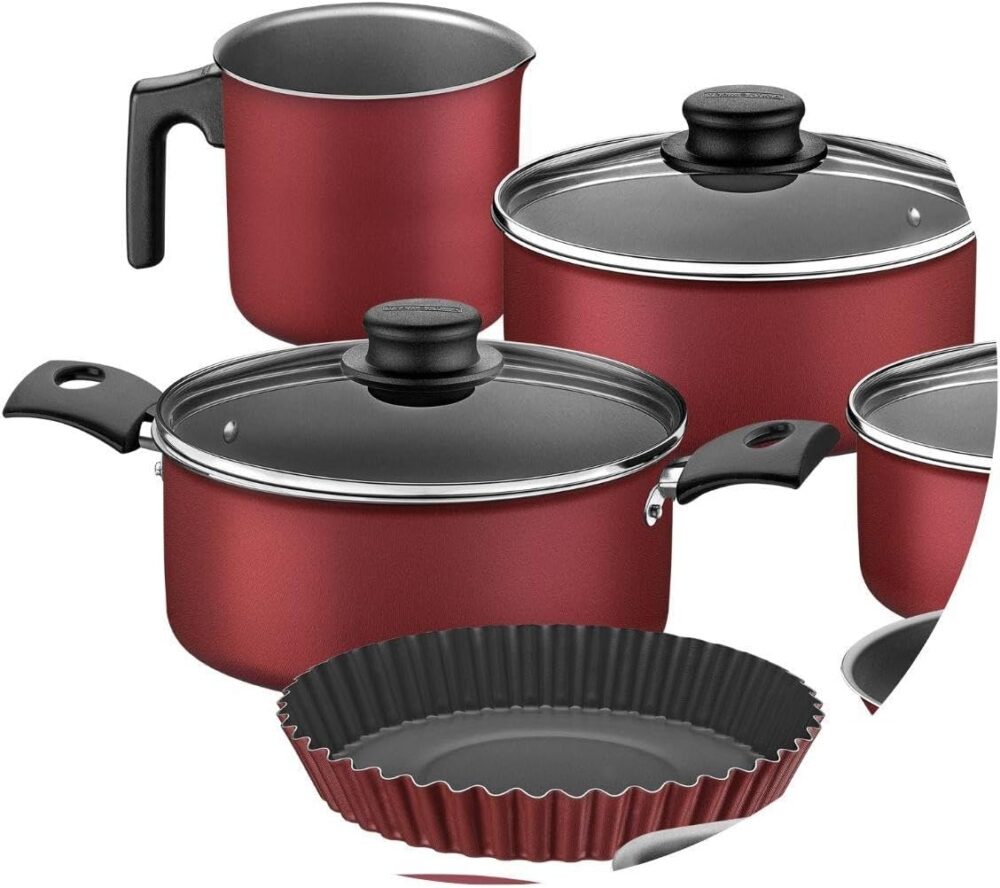 Kit para Cozinha 12 Peças com Jogo de Panelas Vermelho e Ute... - Image 7