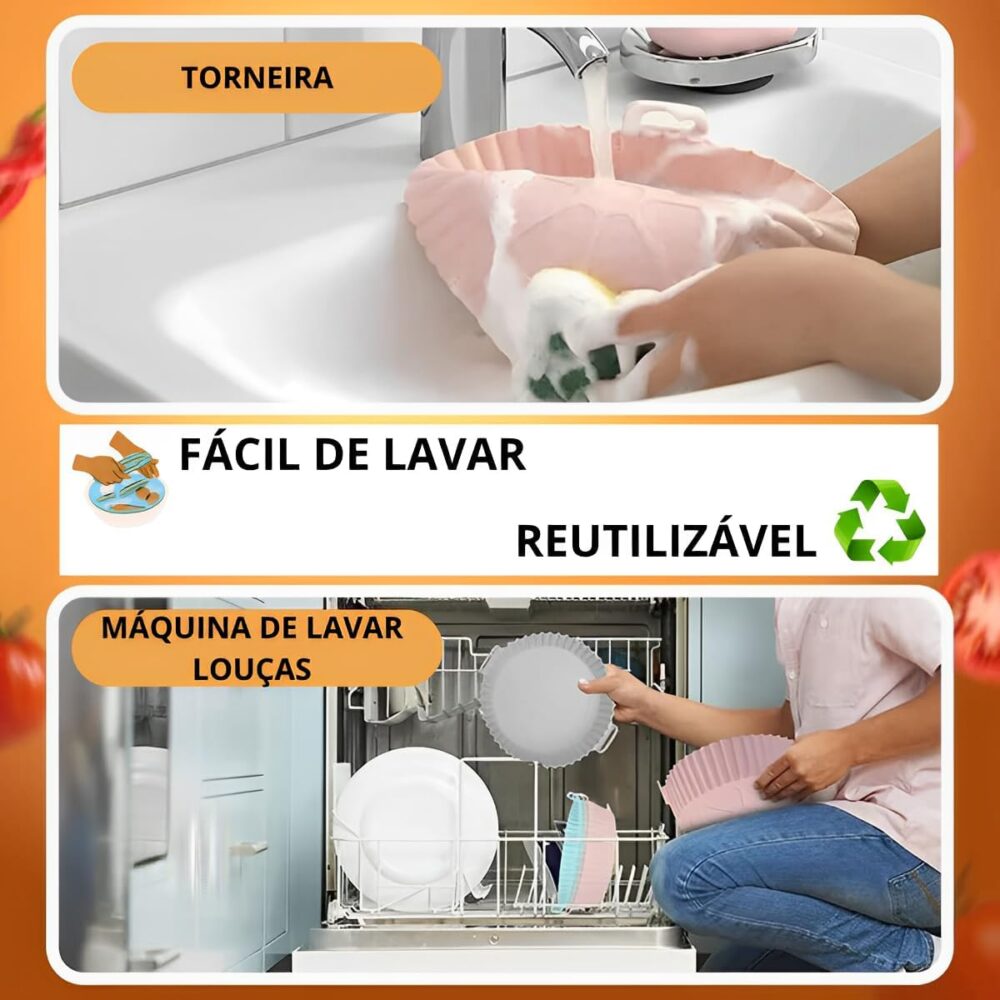 Kit 6 Peças Formas De Silicone Reutilizável Para Air Fryer T... - Image 5