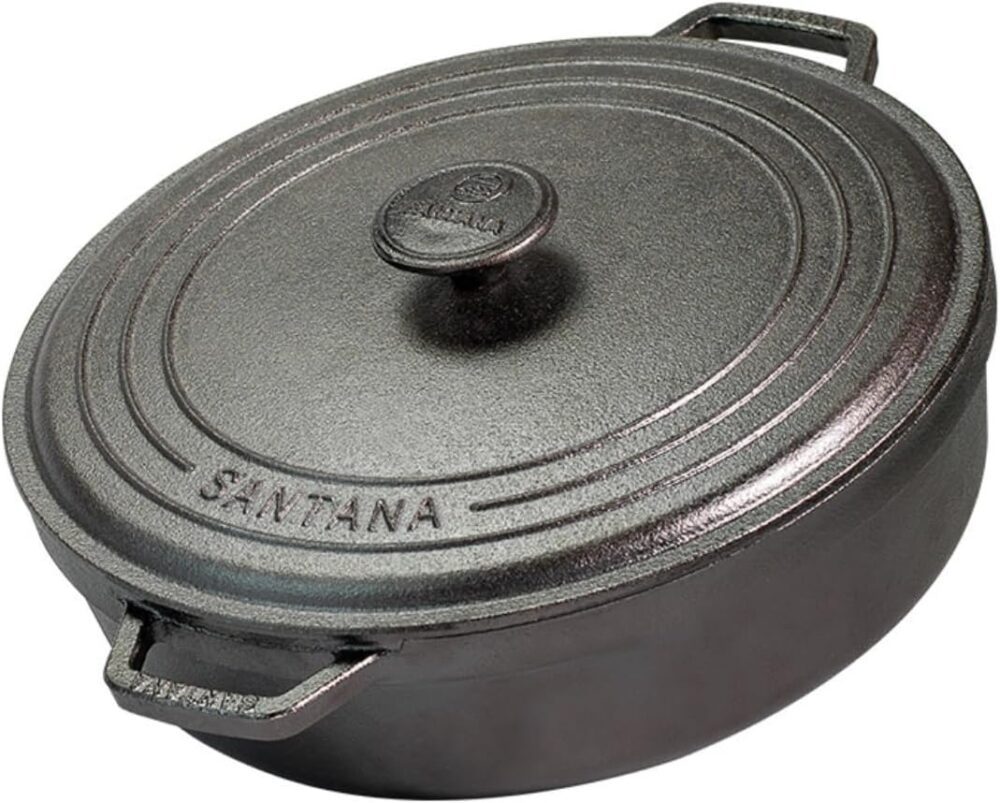 Panela De Ferro Fundido 3,9 L Risoto Risoteira 28 Cm Com Tam...