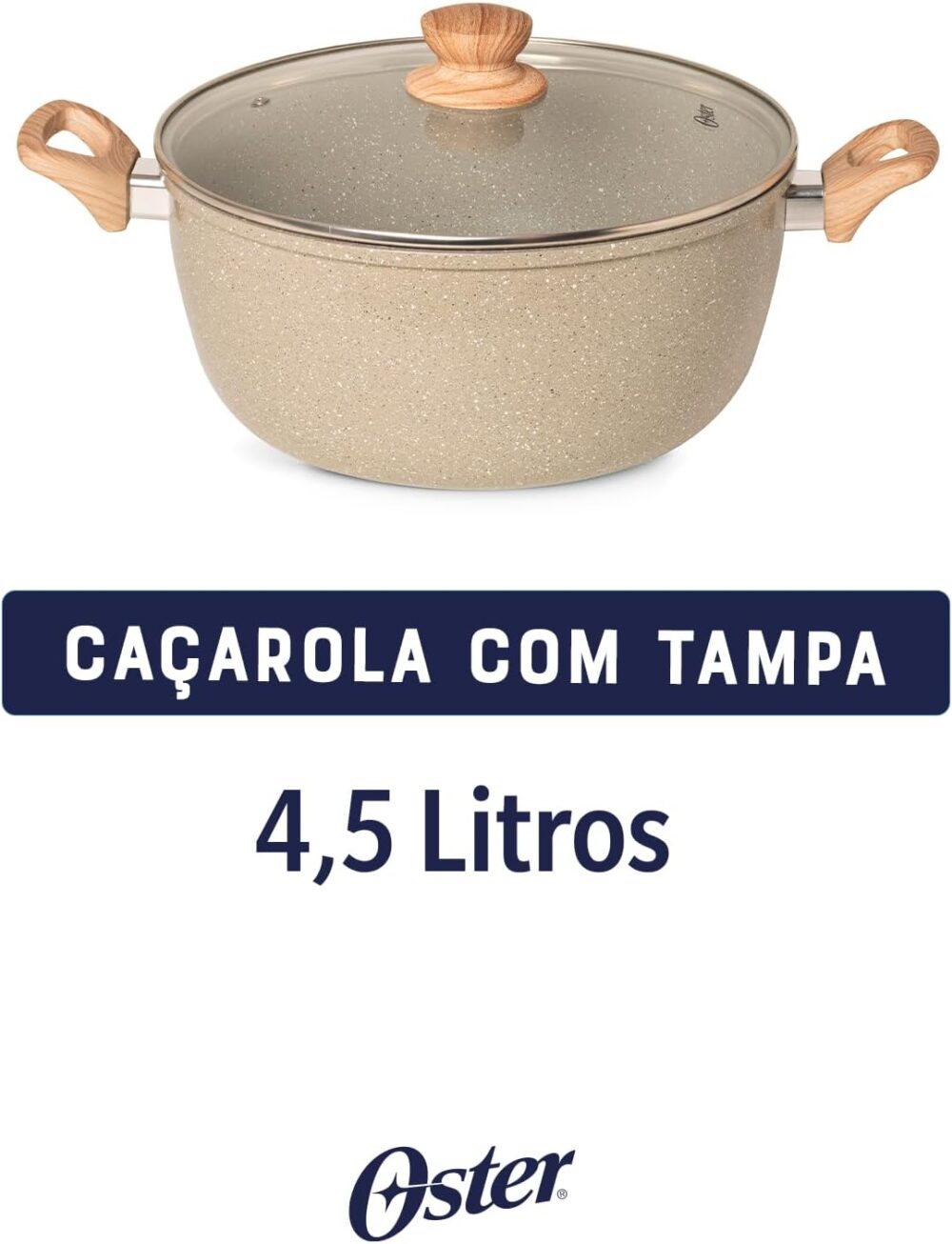 OSTER Caçarola Antiaderente 4,5L com Tampa Marble Edition - ... - Image 5