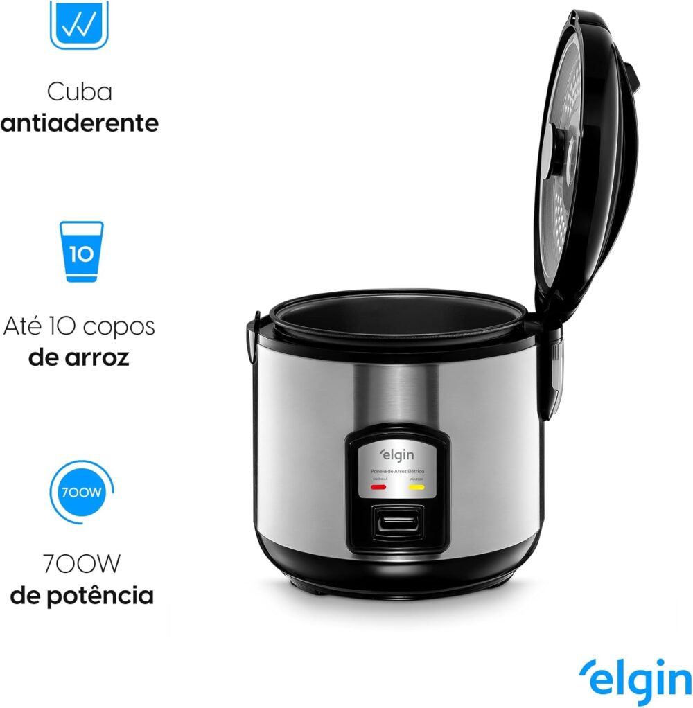 Panela de Arroz Elétrica Gran Rizzo 700W Elgin Antiaderente ... - Image 4