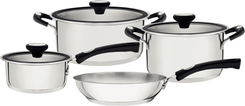 Jogo de Panelas Tramontina Solar Silicone em Aço Inox 4 Peça...