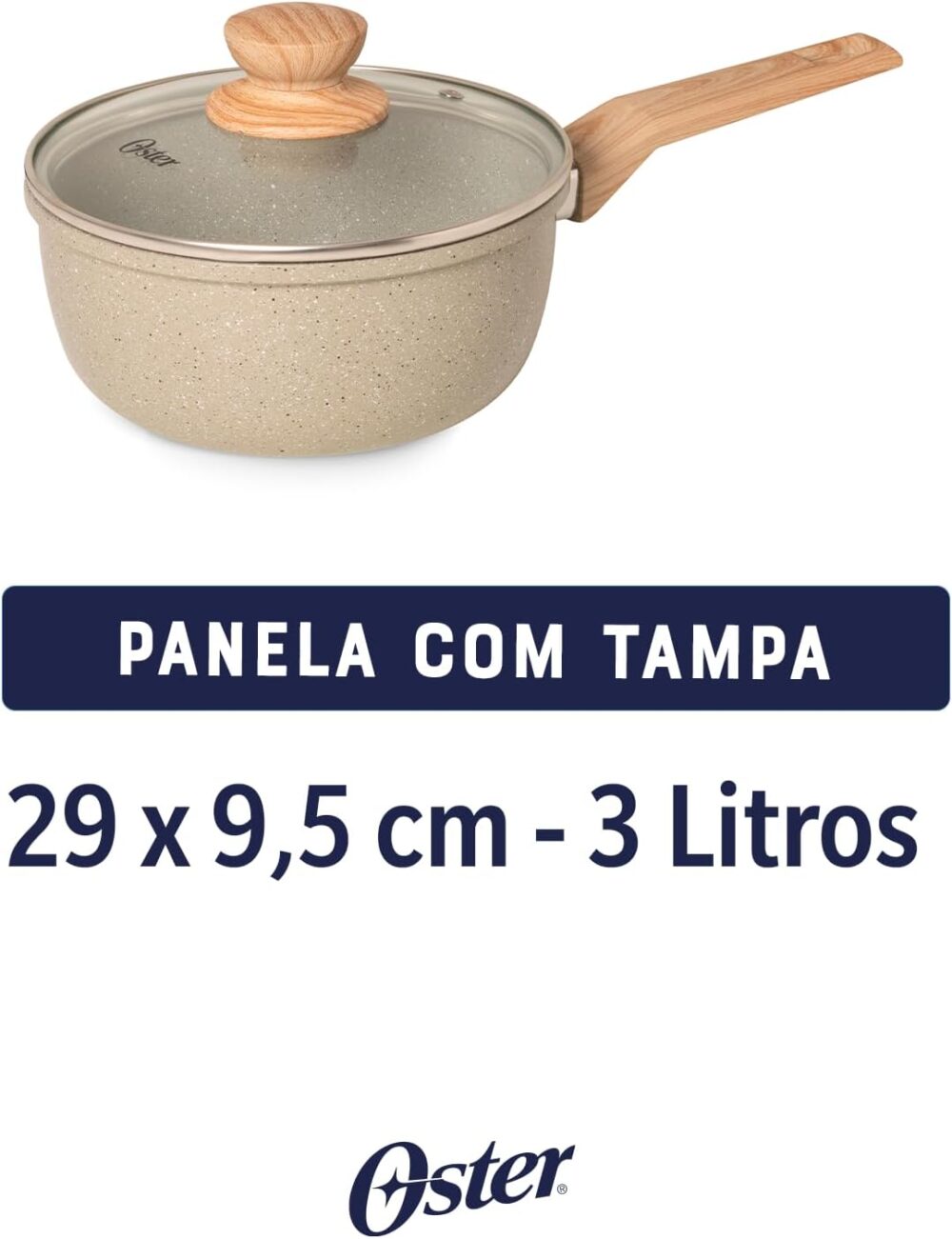 OSTER Panela Antiaderente 3L com Tampa Marble Edition - Cons... - Image 5