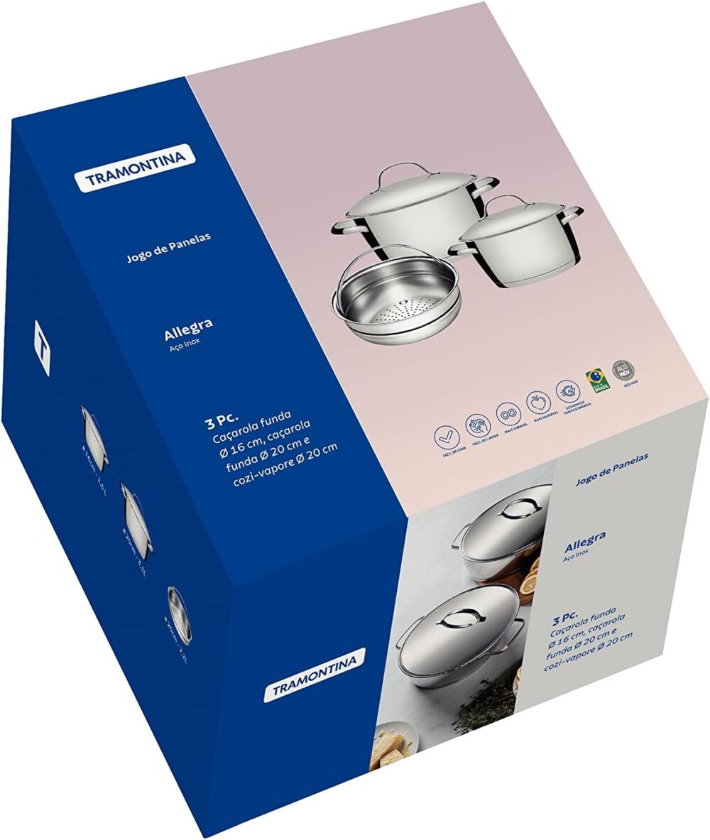 Jogo de Panelas Tramontina Allegra em Aço Inox com Fundo Tri... - Image 5