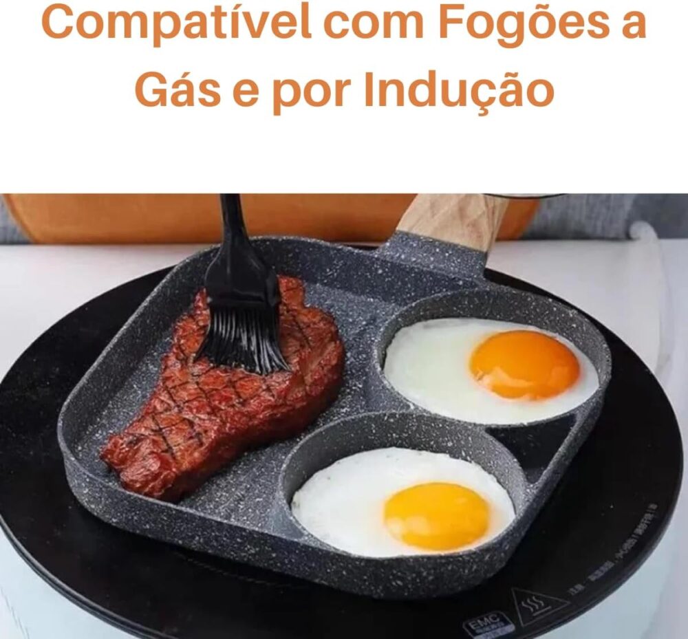 Frigideira Antiaderente 3 em 1 Sem Óleo Frigideira para Fogã... - Image 2