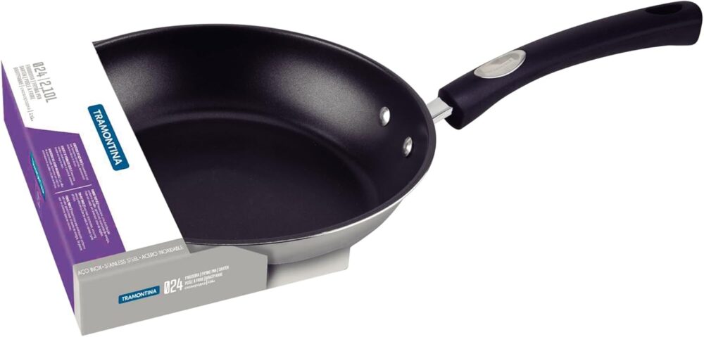 Frigideira Tramontina Solar Silicone Rasa em Aço Inox Fundo ... - Image 3
