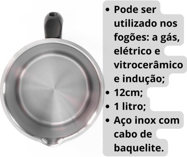 Fervedor Tramontina Allegra Indução Em Inox 12cm Com Tampa - Image 2