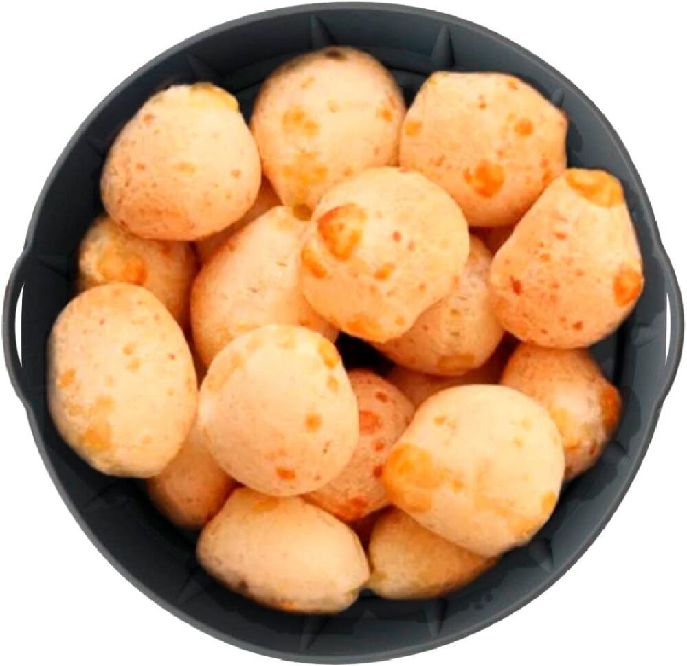 Panela de Silicone Redonda Fritadeira Microondas C/Alça Form...