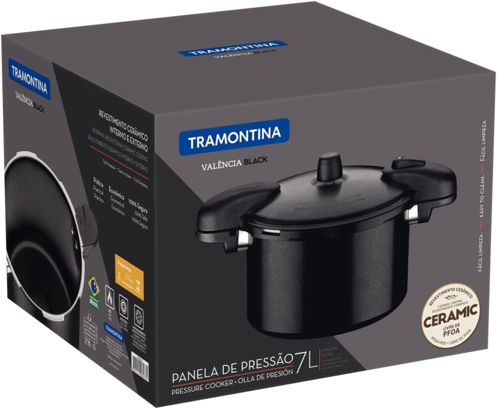 Panela de Pressão Tramontina Valência Black em Alumínio com ... - Image 6