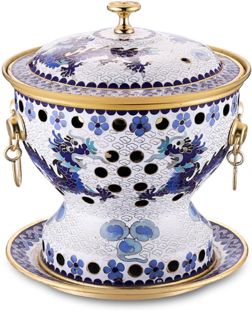 Panela quente de cobre cloisonne tradicional chinesa para um...